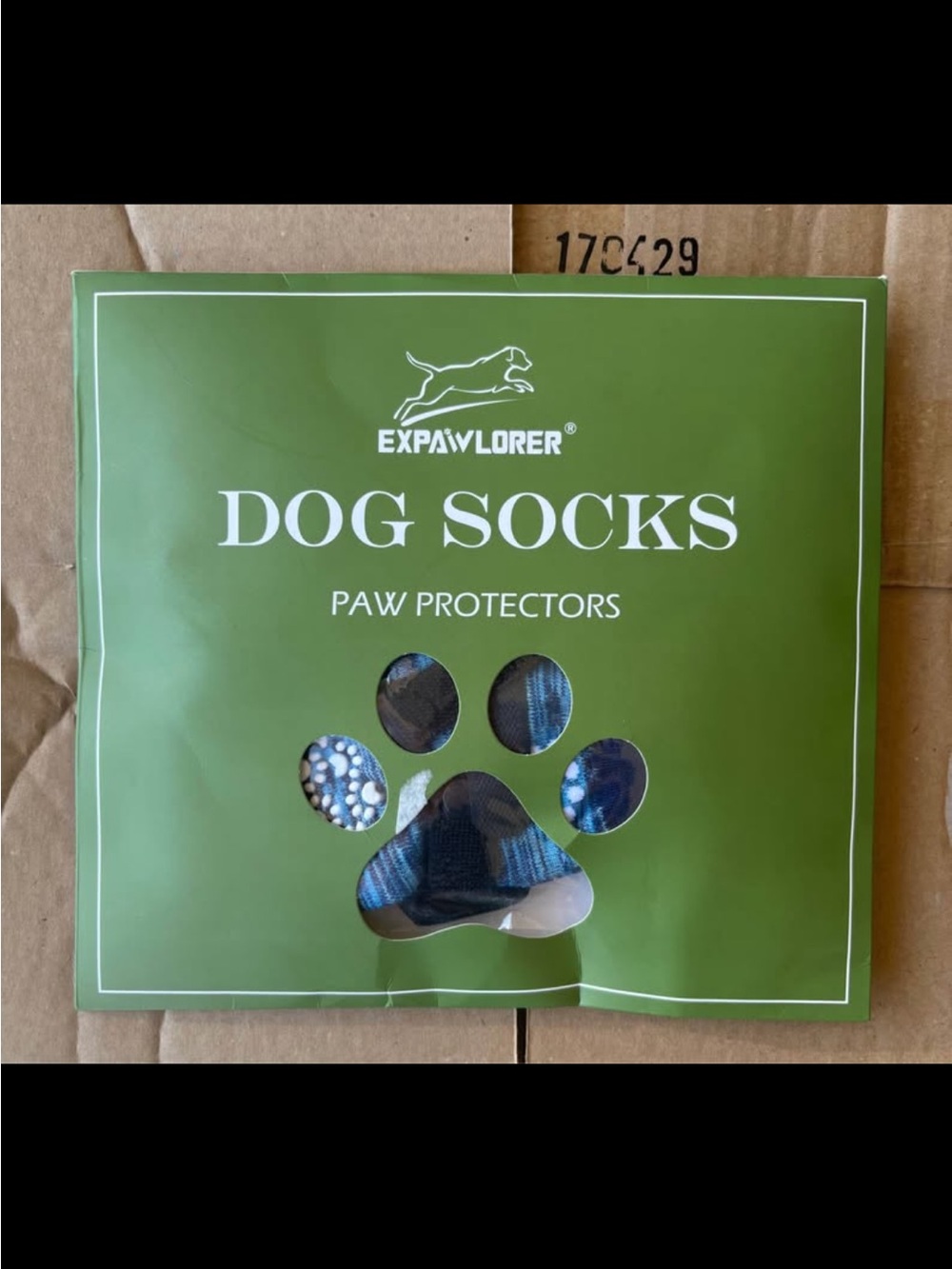 EXPAWLORER Dog Socks Paw Protectors - Blue Pattern